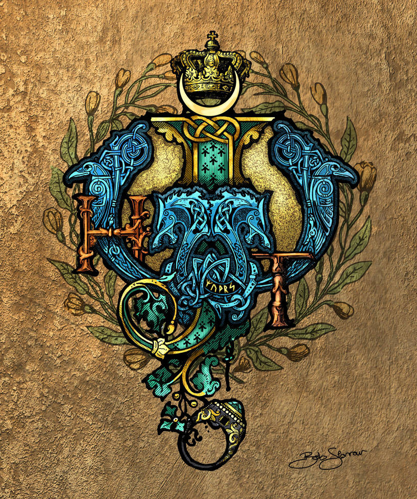 Illuminated Monogram commission - initials W H T J by bobgreyvenstein