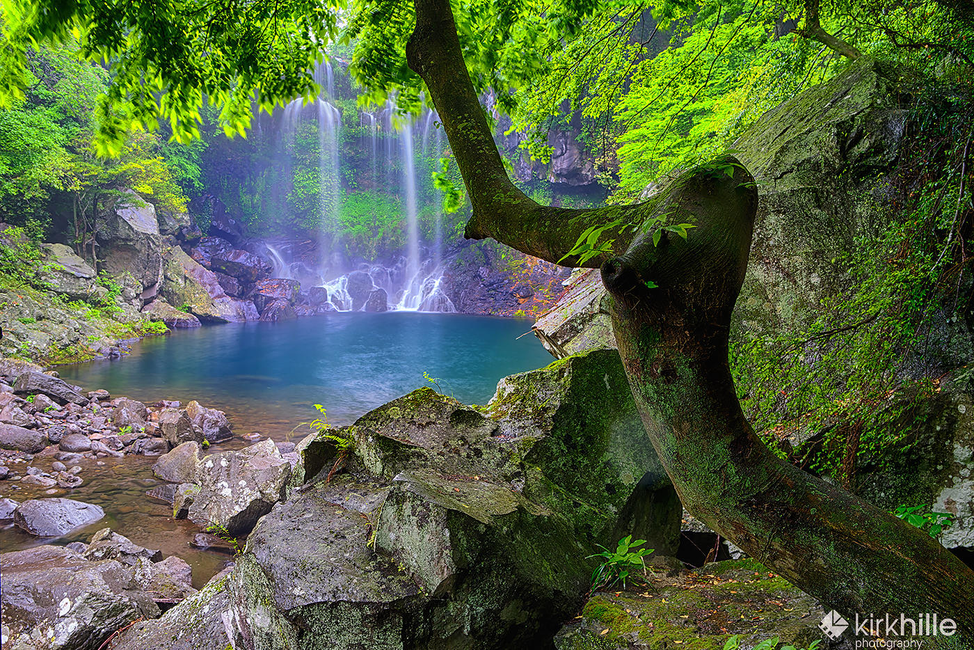 Jeju Island South - Cheonjeyeon Waterfall by Furiousxr