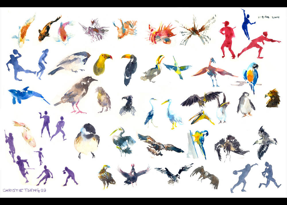 Watercolor gestures by lychi