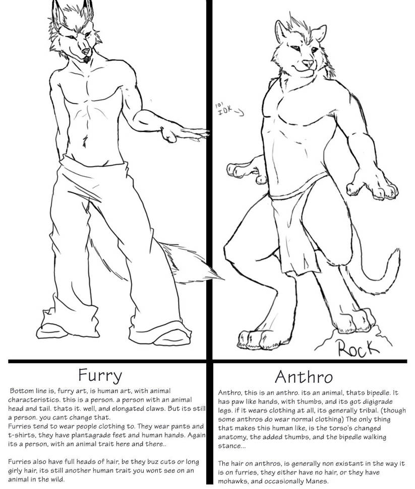 Furry/zoanthrope VS Anthro by DragonXborne