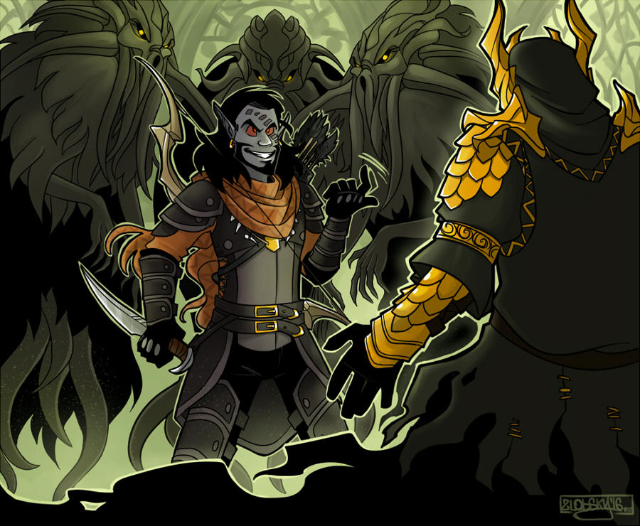 Dragonborn meets Miraak by mr-zlobsky on DeviantArt.
