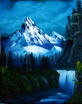 Mountain Waterfall by paintedflowers