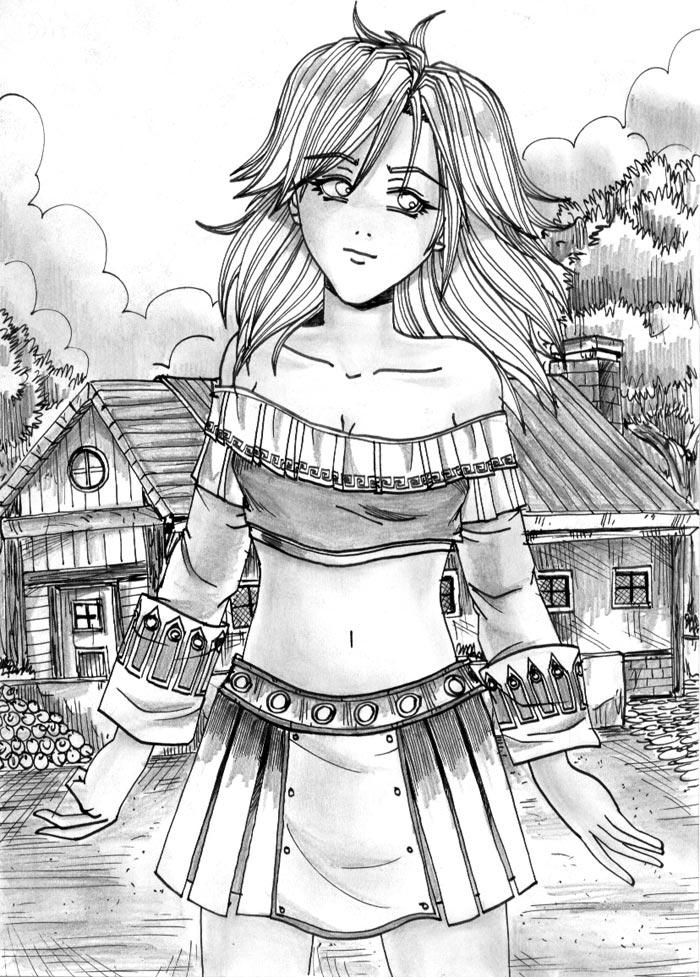 Jema with long hair by joriavlis