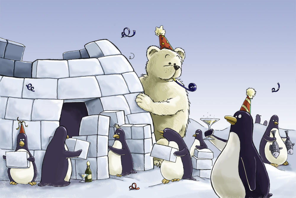 Penguin new year by joriavlis