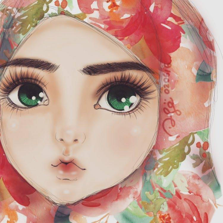 Pink Watercolor Hijab by finieramos on DeviantArt