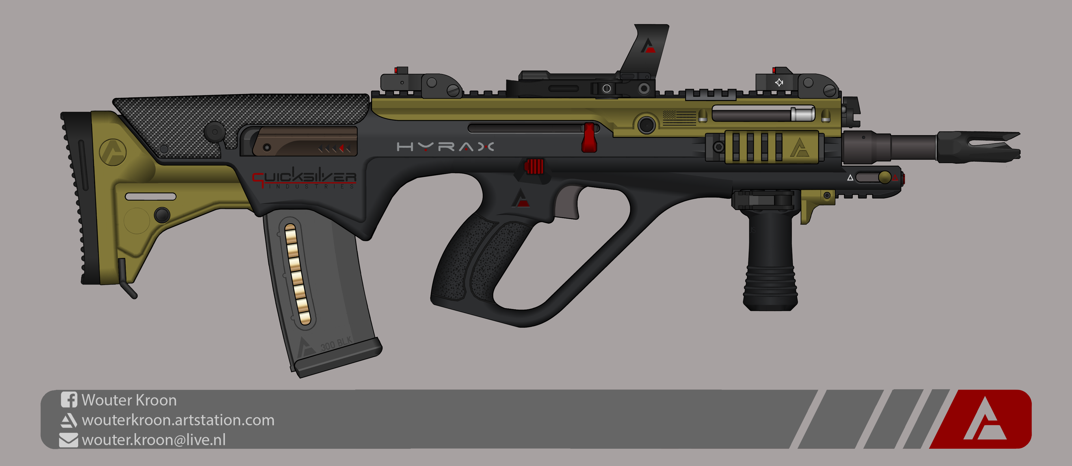 Quicksilver Industries: 'Hyrax' Assault Rifle by Shockwave9001