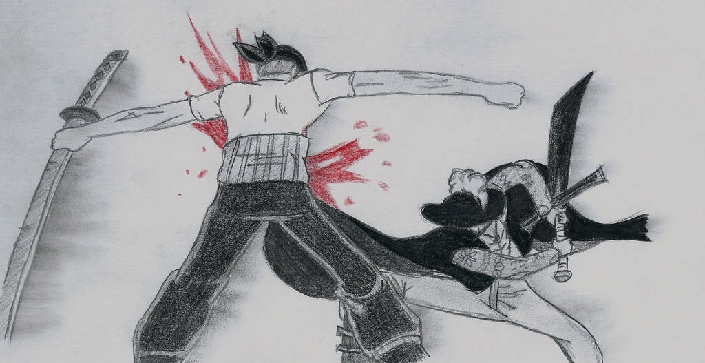 One Piece Zoro Vs Mihawk By Lea33 On Deviantart