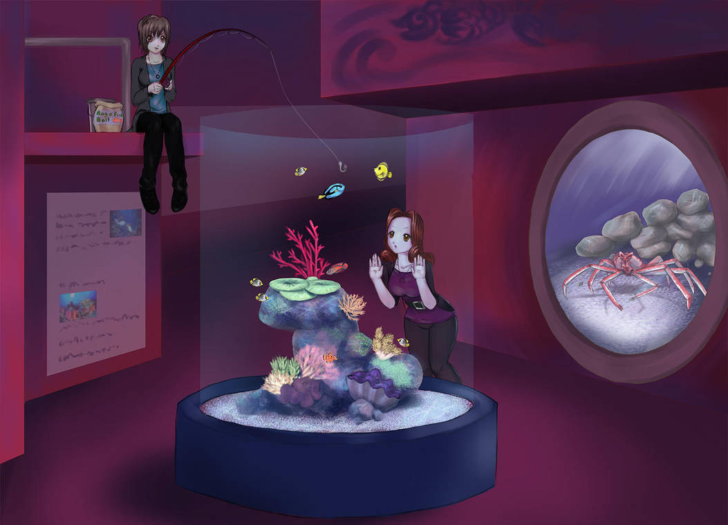 Manda and Jess at the aquarium by deadeyes-star