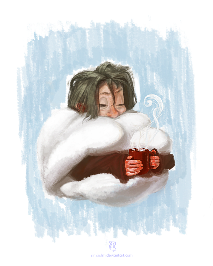 Coughing, coffee and comfort by simbalm on DeviantArt