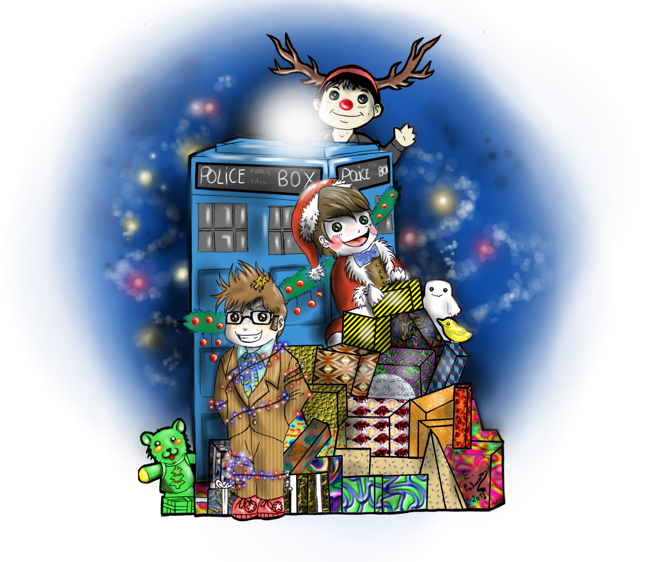 Eccly Tenny and Smithy Xmas 2 by FuriarossaAndMimma