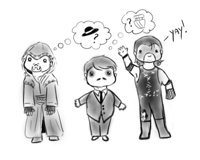Superchibi scary WWE trio by FuriarossaAndMimma