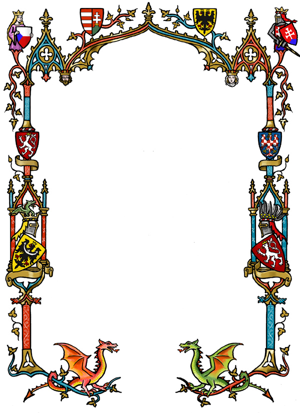 Medieval Border with heraldry and dragons by dashinvaine on DeviantArt