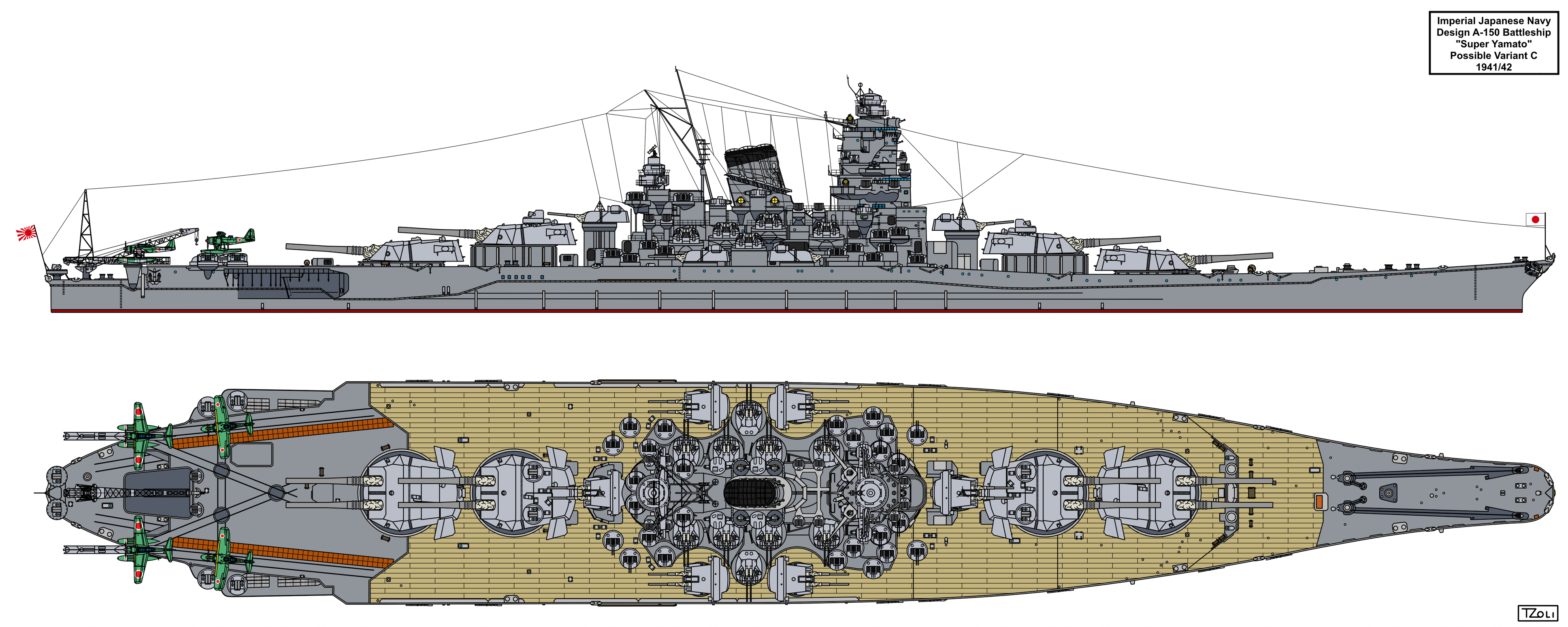 A-150 Super Yamato class possible variant C by Tzoli