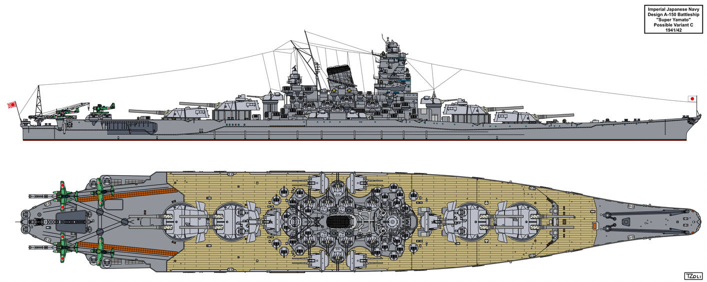 A-150 Super Yamato class possible variant C by Tzoli