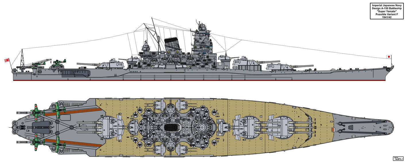 A-150 Super Yamato class possible variant F by Tzoli
