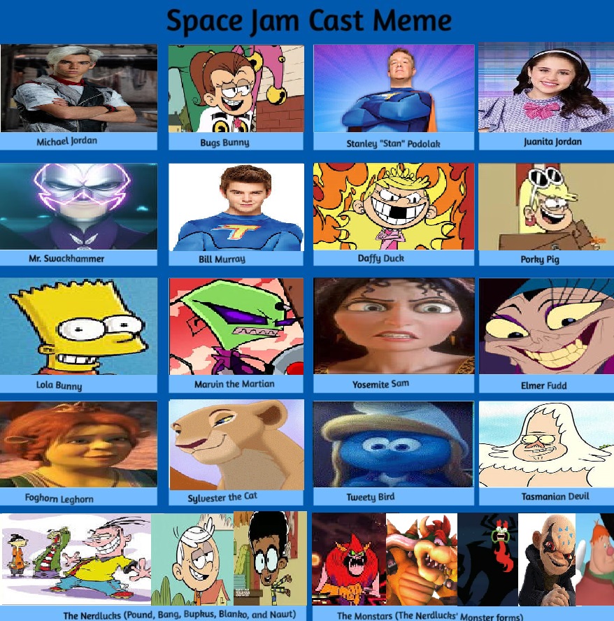 Space Jam Cast Meme Template (FREE TO USE) by MegaToon1234 on DeviantArt