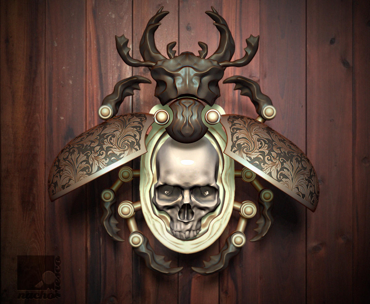 Beetle Skull Pendant by nachoriesco