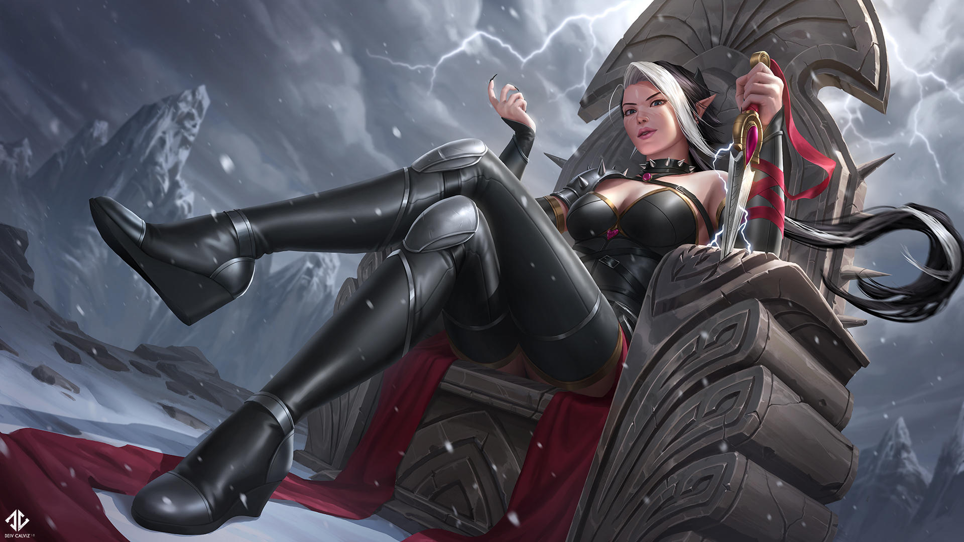 Adalia Throne Splash Illustration by DeivCalviz