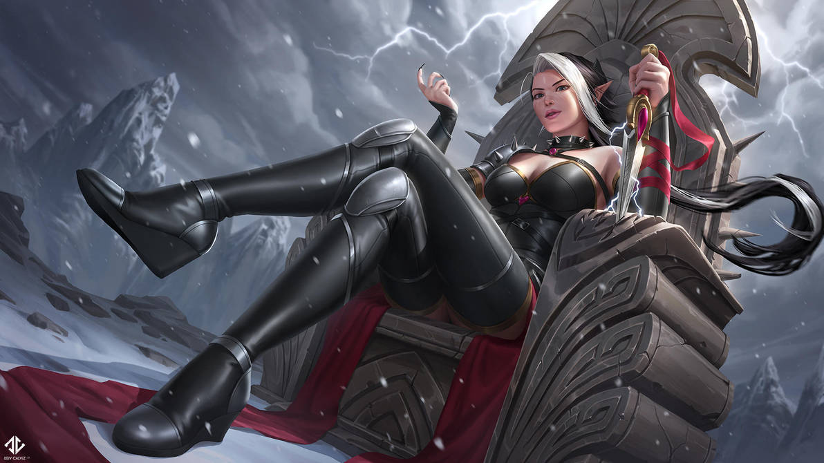 Adalia Throne Splash Illustration by DeivCalviz