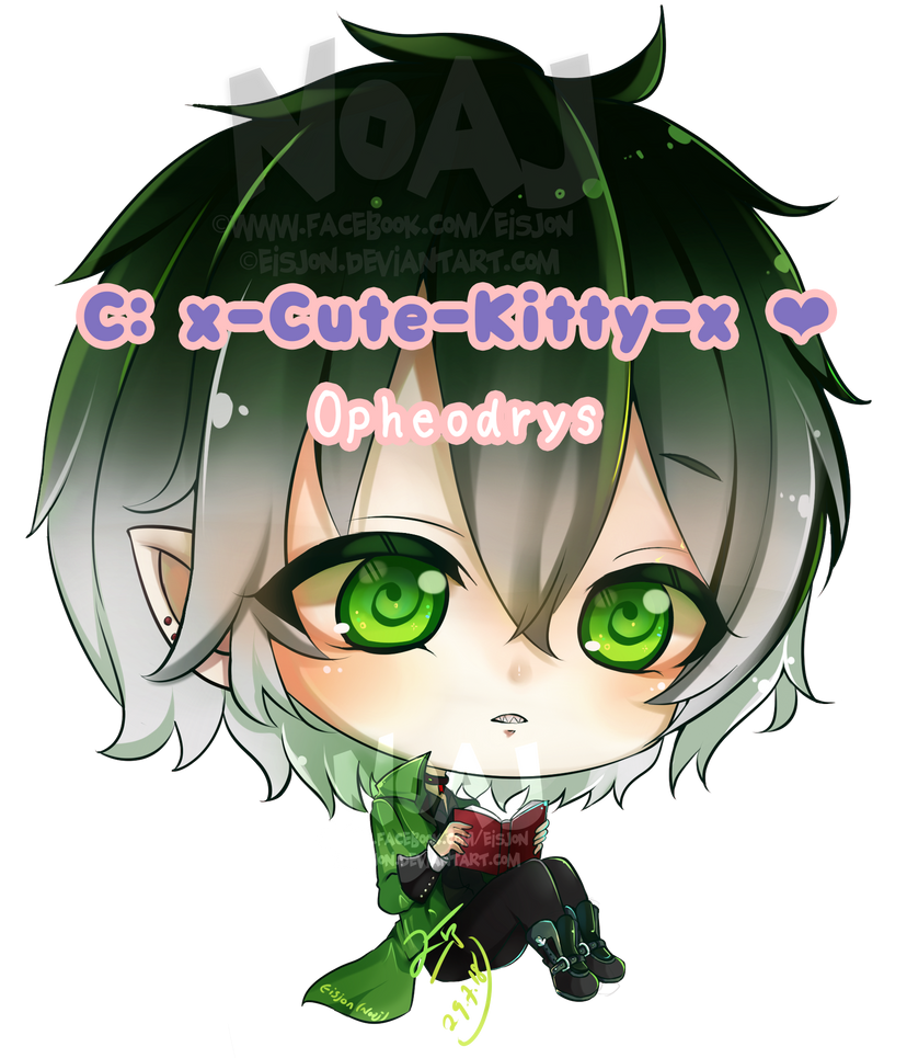 Commission :x-Cute-Kitty-x -Opheodrys by eisjon