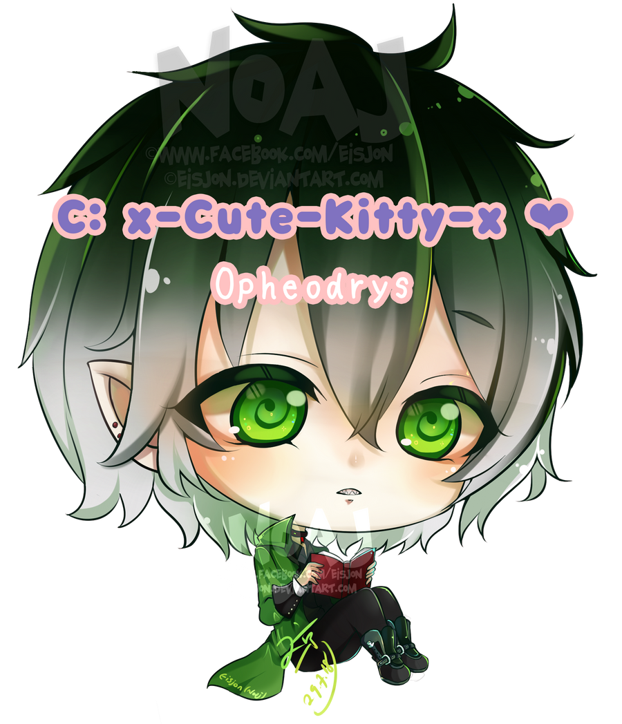 Commission :x-Cute-Kitty-x -Opheodrys by eisjon