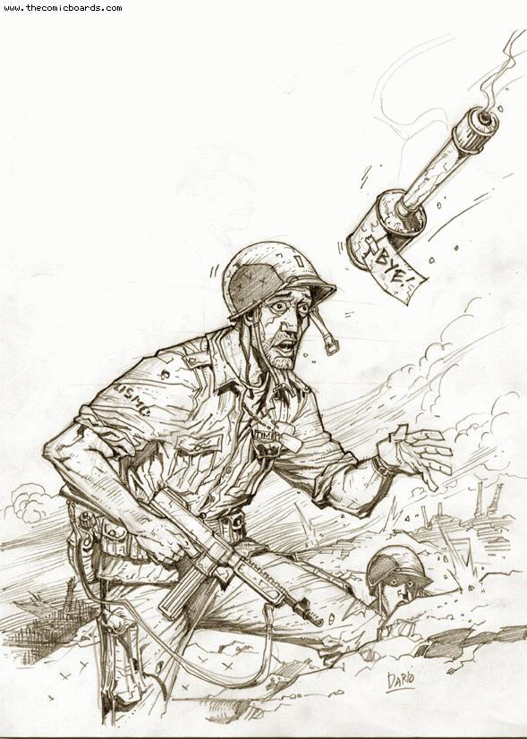 Bye-Grenade Pin Up by Darry