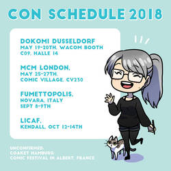 Miki's Con Schedule 2018 by Zombiesmile