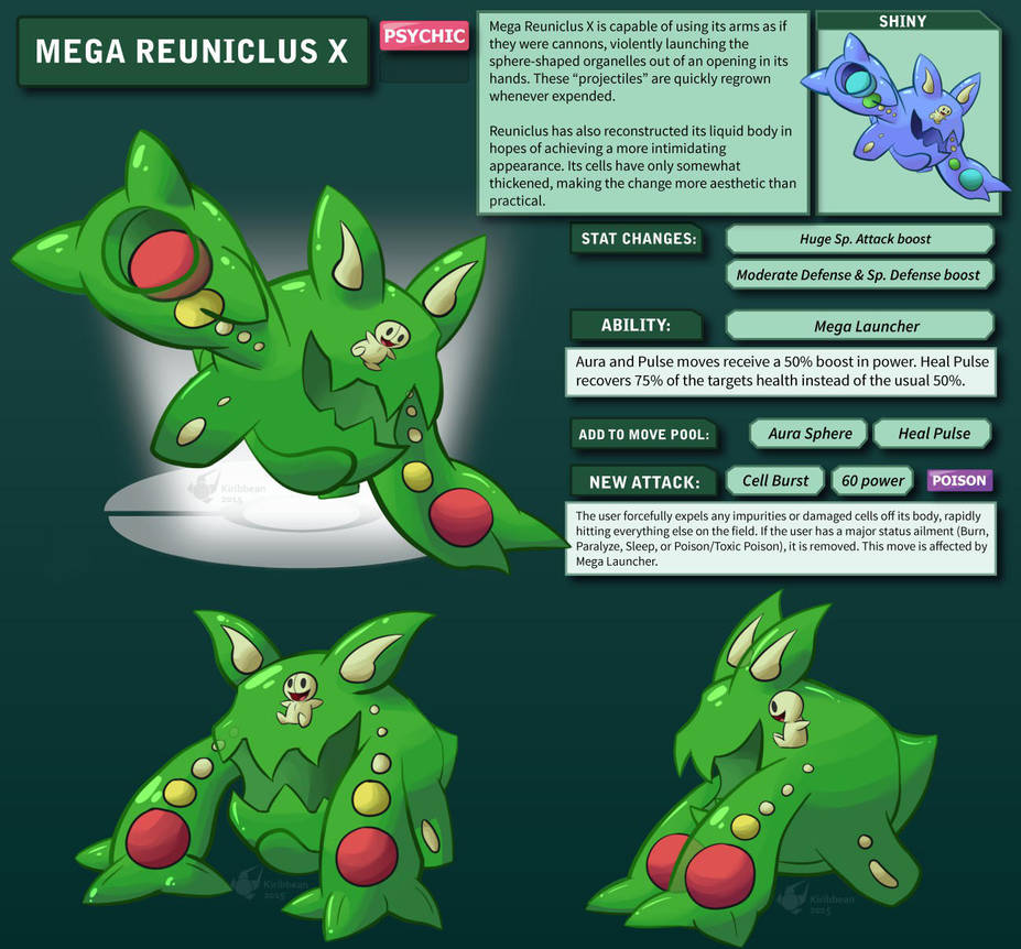 mega reuniclus x fan design by kiribbean on deviantart