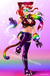 Commission - Rainbow Catgirl by HitmanN