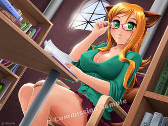 Commission - Library Kitty by HitmanN