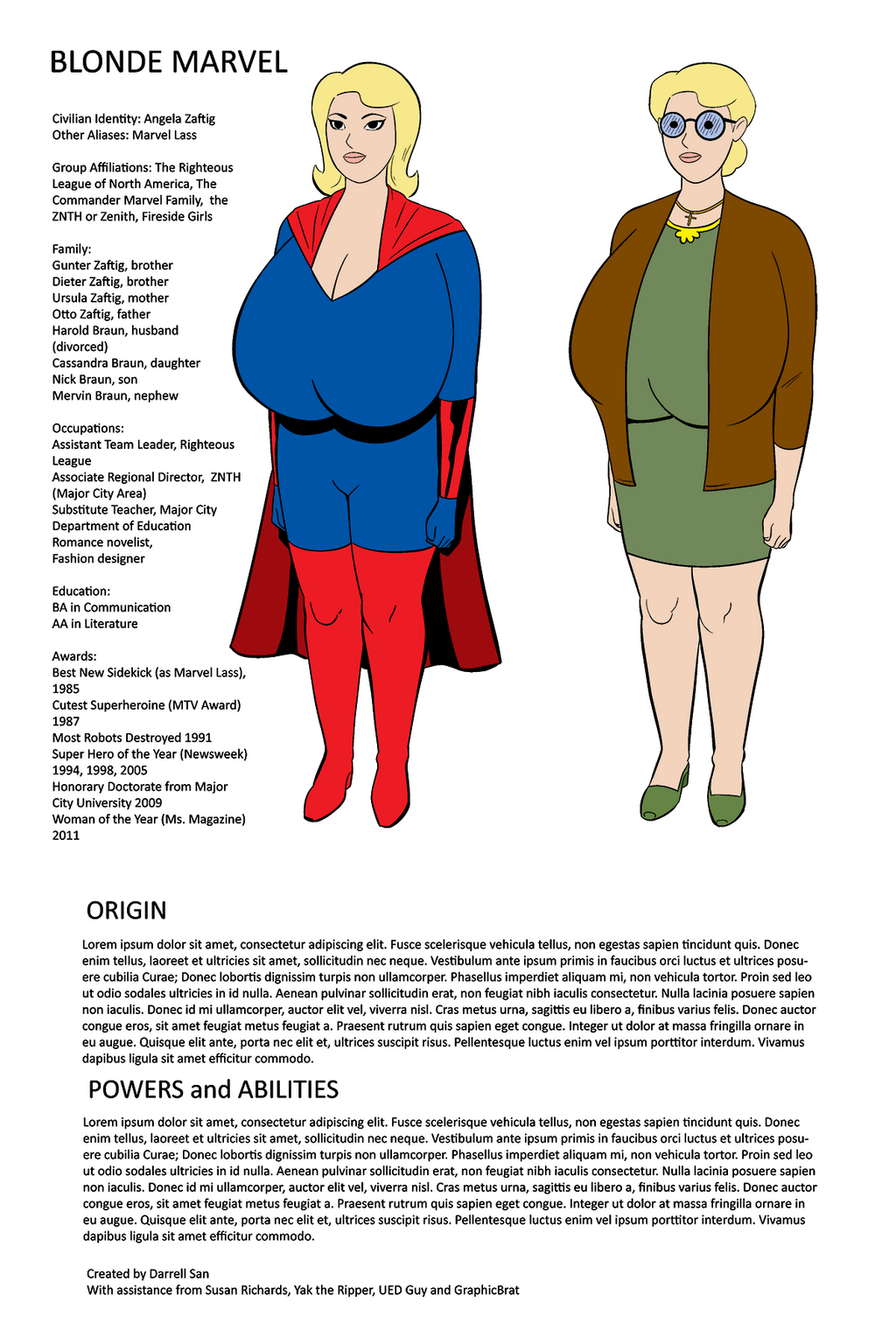 Blonde Marvel - Too Much Information Sheet by darrellsan