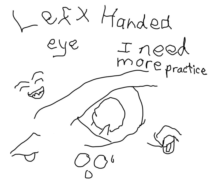 Left handed drawing challenge by ChibisWorld on DeviantArt