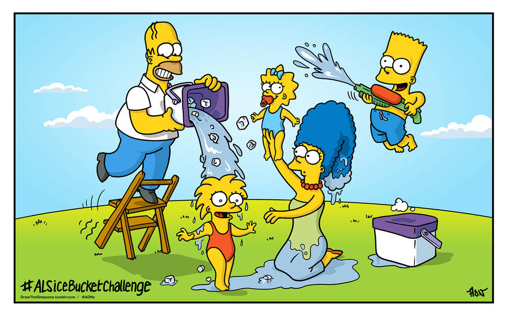 ALSIceBucketChallenge with The Simpsons by ADN-z