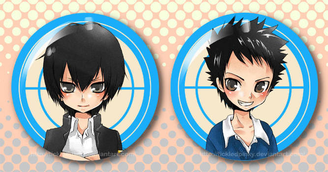 KHR Buttons:Hibari + Yamamoto by tickledpinky