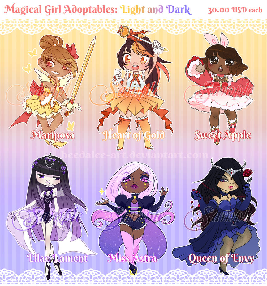 Magical Girl Adopts Light And Dark Sold By Beedalee Art On
