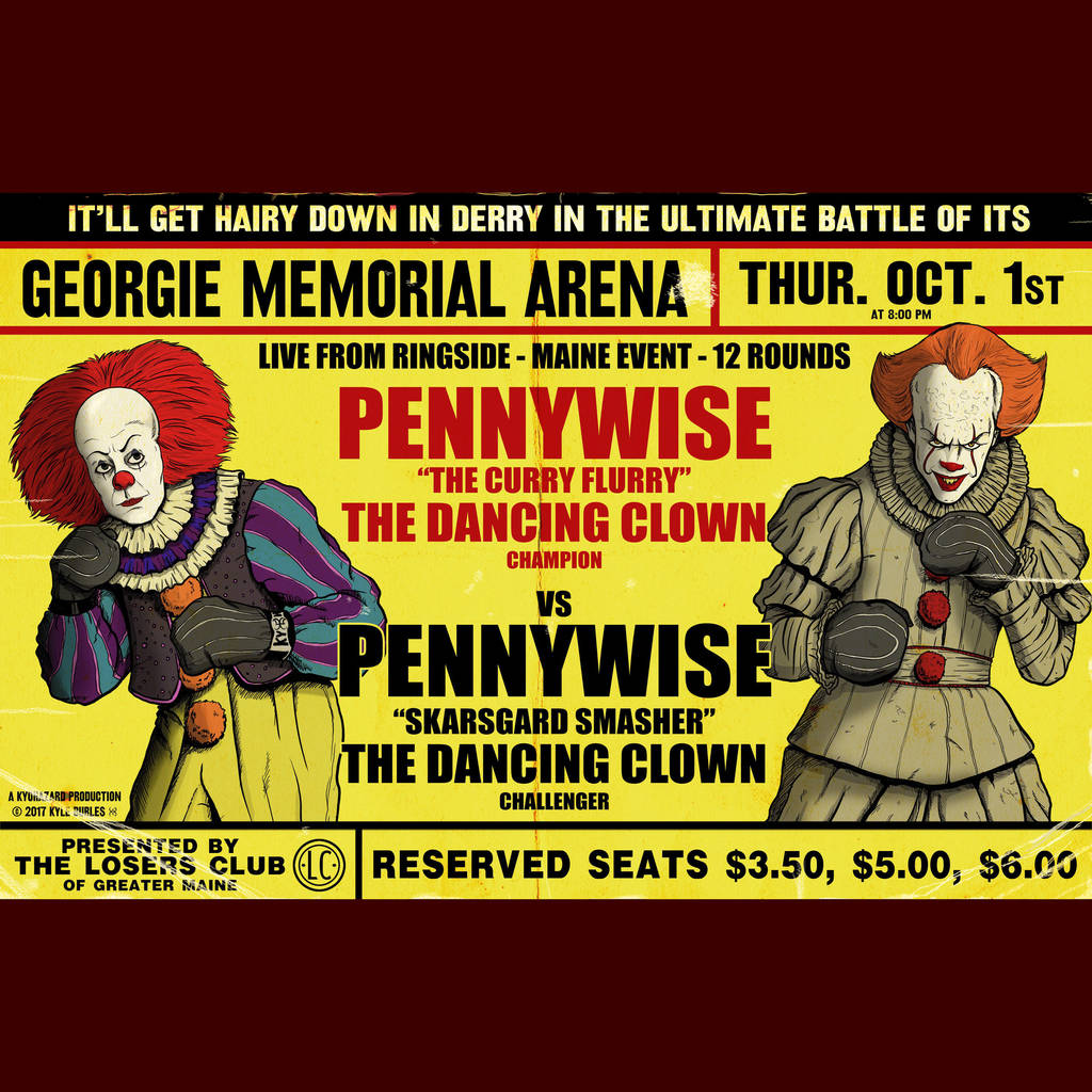 Pennywise vs Pennywise boxing poster by Kyohazard