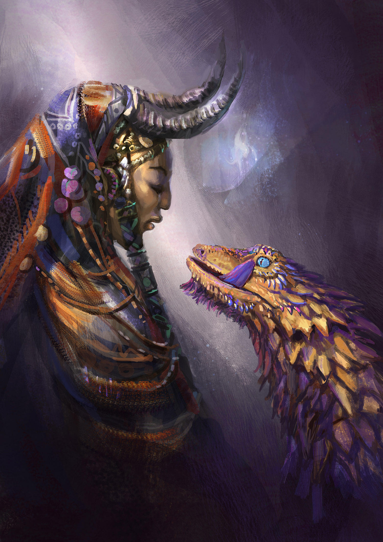 Feyki girl and her pet by Tsabo6
