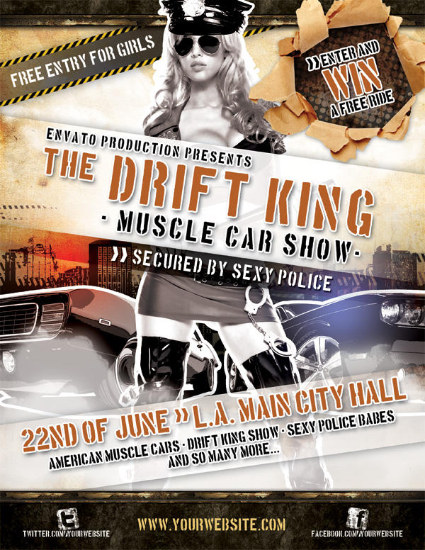 Muscle car show flyer template by naranch
