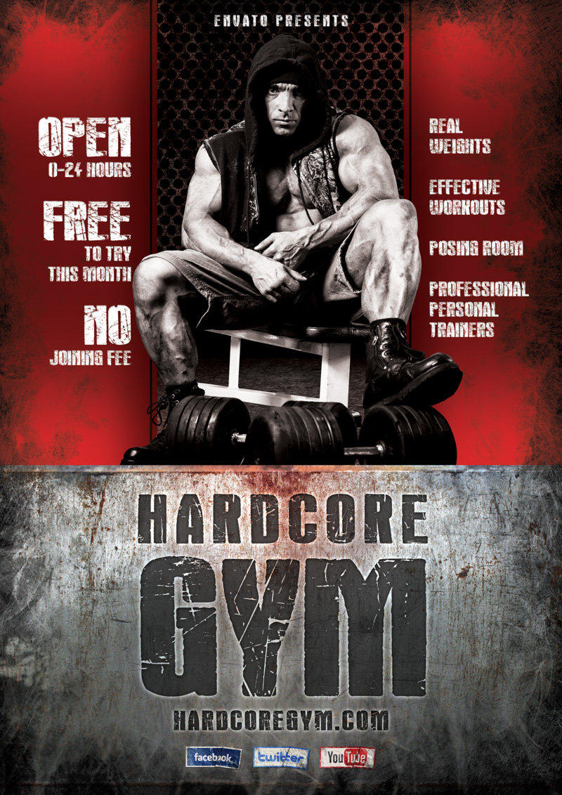 Hardcore Gym flyer template by naranch
