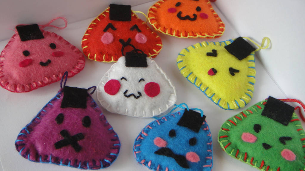 Happy Onigiri ^^ (felt) by KawaiiCup Happy Onigiri ^^ (felt) by KawaiiCup