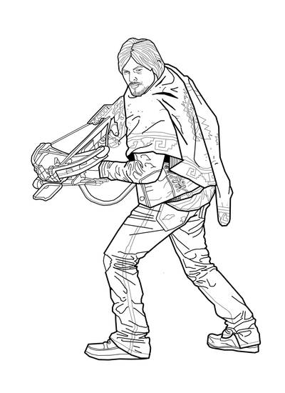 Daryl Coloring Page by HeroforPain