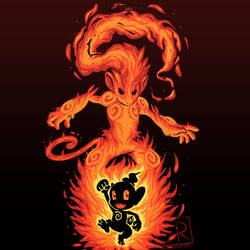 The Fire Ape Within - Chimchar and Infernape by SarahRichford