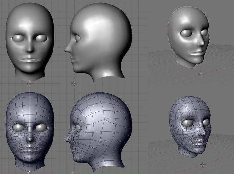 3D human head model reference by AlatDragon on DeviantArt