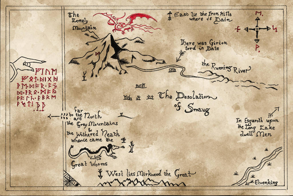 The Hobbit: Map to Erebor by PAPER-HACKER on DeviantArt