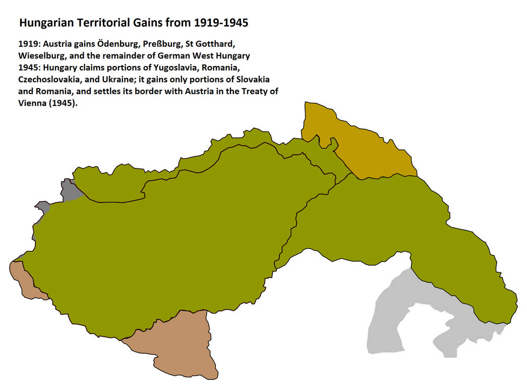 Hungary Territorial Changes 19191945 by JJohnson1701 on DeviantArt