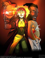Phoenix and X-Men - Coloured by ReverendTrigster