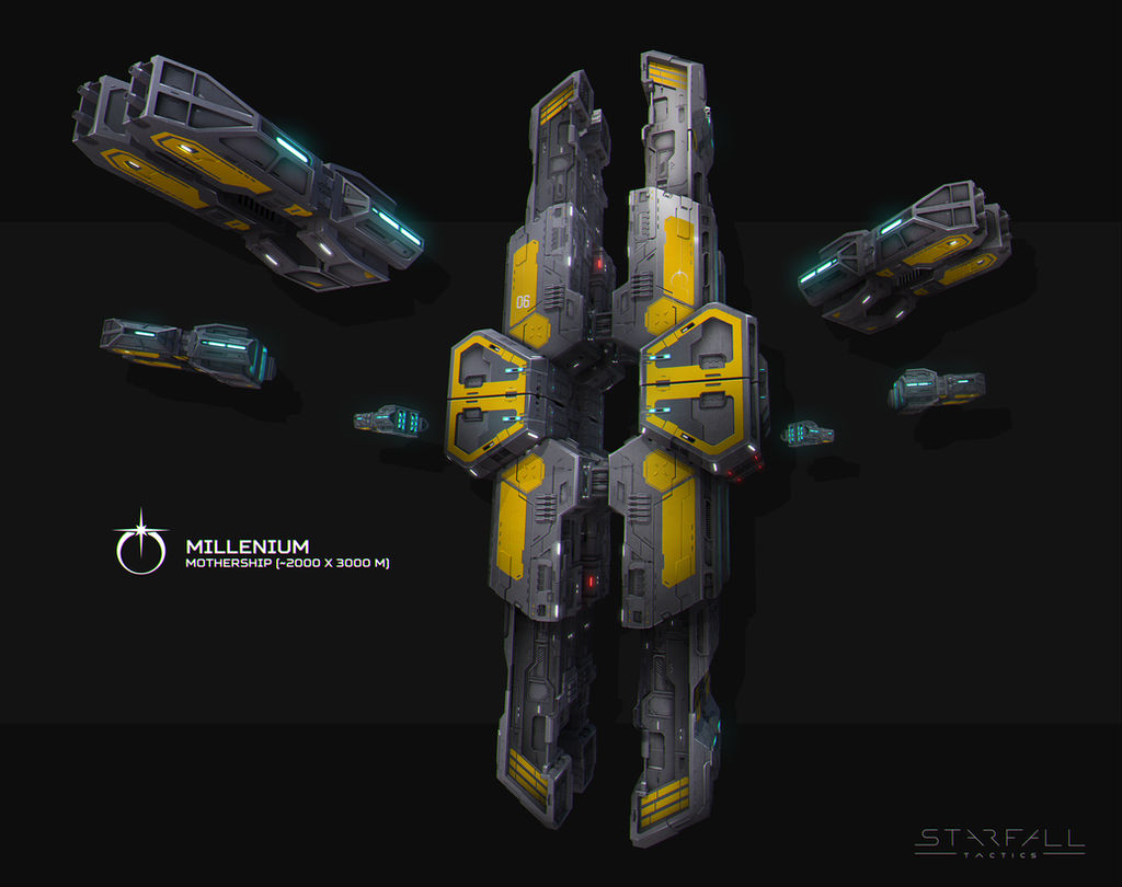 Starfall Tactics Millenium mothership concept by DVan7