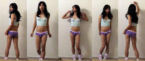 Crossdresser in Hello Kitty underwear by majicalgirl