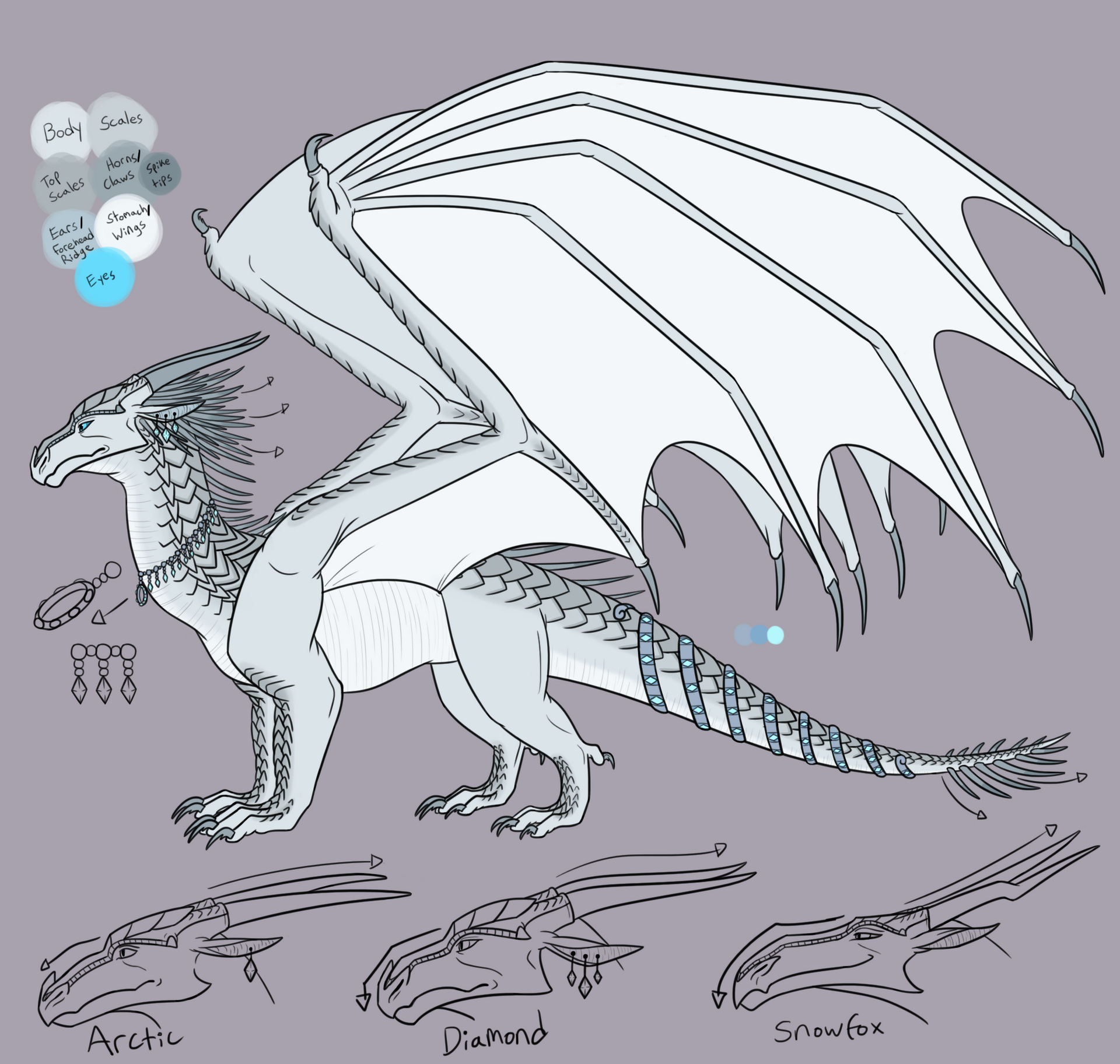 Wings of Fire Queen Diamond ref by IronZing on DeviantArt