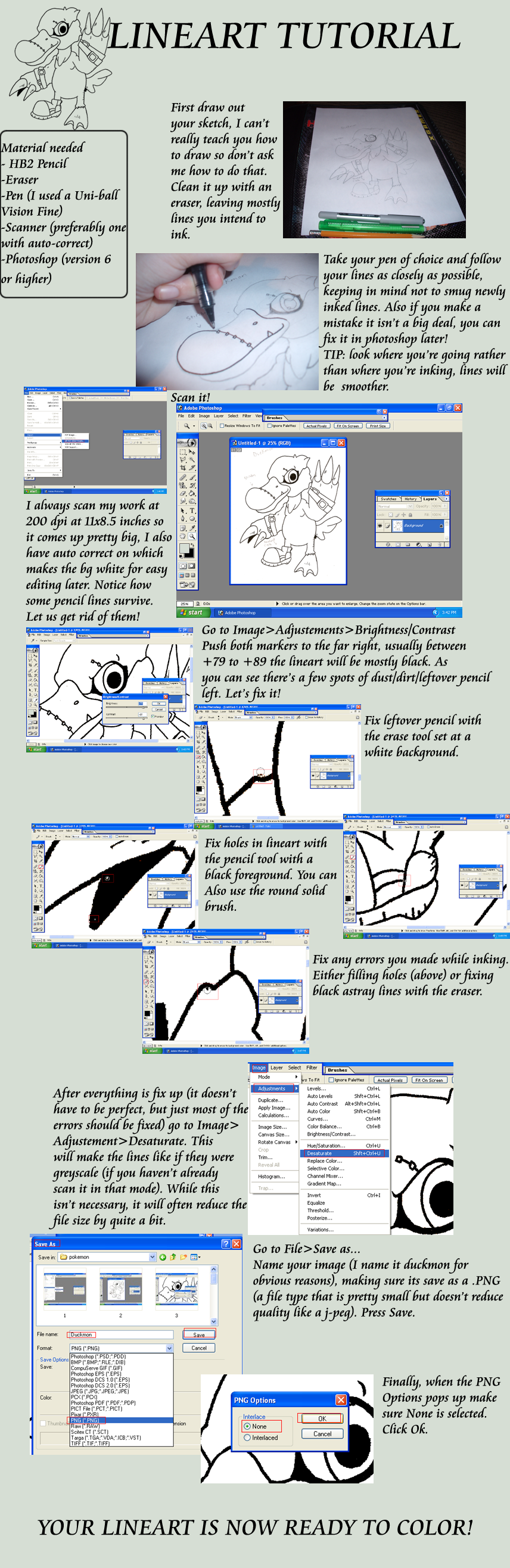 Tutorial 1: lineart by G-FauxPokemon